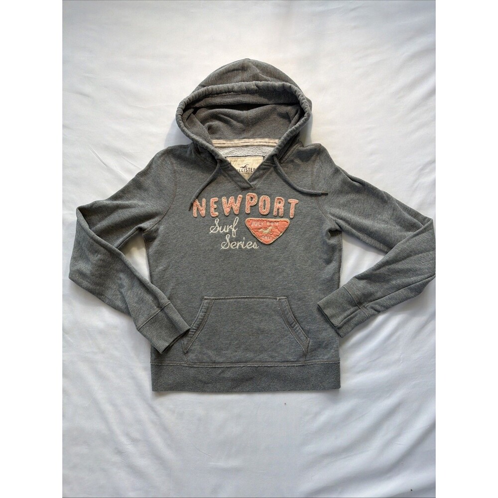 Hollister Women’s Gray Newport Surf Series Hoodie Size Large